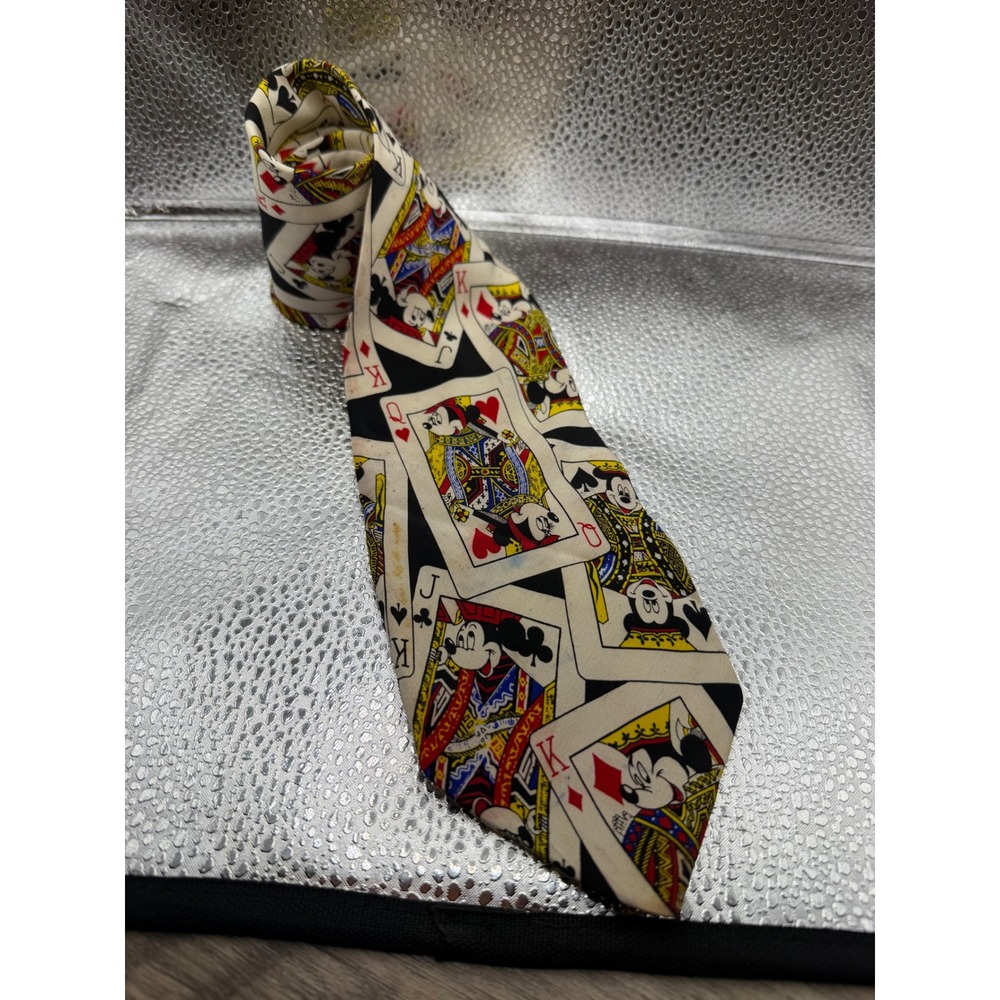 Vintage Disney Mickey Mouse Playing Cards Necktie Mickey & Co Tie Works